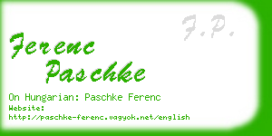 ferenc paschke business card